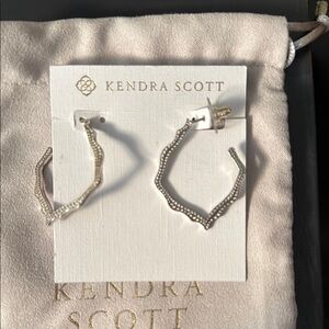 Kendra Scott Miku Silver Hoop Earrings.  Gently used with card and pouch